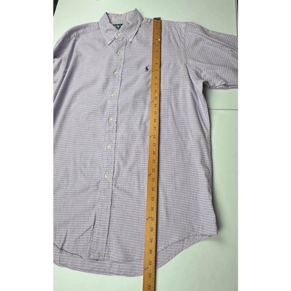 Ralph Lauren Shirt Mens 15 1/2-33 Purple Long Sleeve Button Up Yarmouth Preppy - Picture 9 of 11